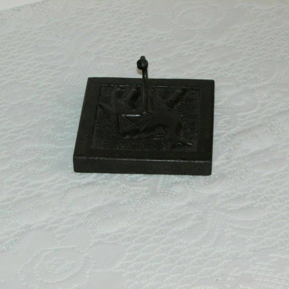 Camel Coat Hook Hand Carved Wood Back & Metal Boho Home Decor - Picture 7 of 11